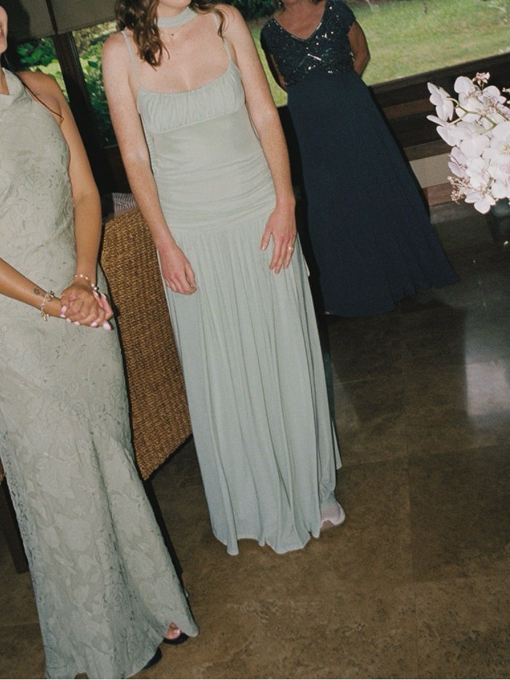 ASOS Sage Green Spaghetti-Strap Maxi Dress